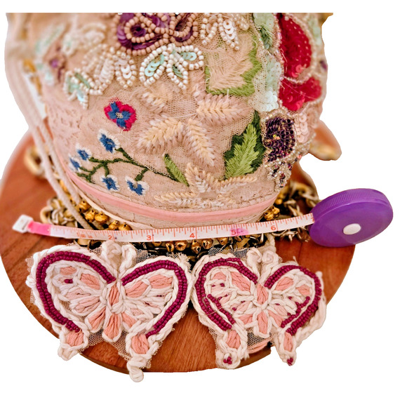 Antica Sartoria Positano Boho Round Beaded Bag Purse Bells - Picture 5 of 14